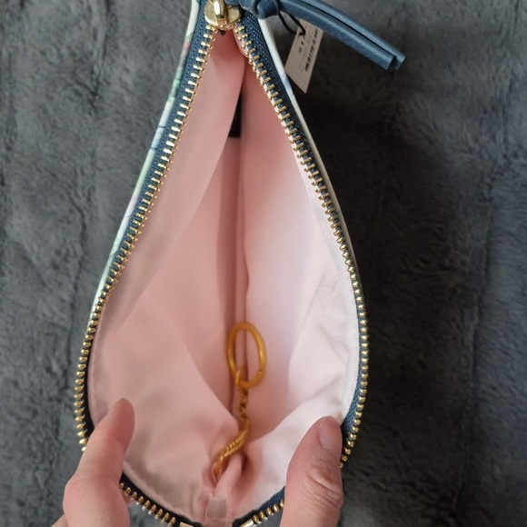 Medium Floral Printed Pouch With Keyring From Indigo! NWT! - Picture 10 of 12